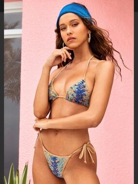NWT GORGEOUS beach bunny bikini Nala XL top/M bottoms